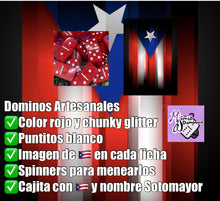 Cargar imagen en el visor de la galería, Puerto Rico Flag Red Dominoes