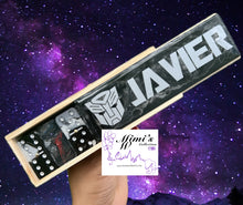 Cargar imagen en el visor de la galería, Transformers Inspired Black & Gray Dominoes