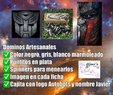 Cargar imagen en el visor de la galería, Transformers Inspired Black & Gray Dominoes