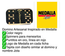 Cargar imagen en el visor de la galería, Medalla Inspired Black Dominoes (Gold dots)
