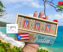 Cargar imagen en el visor de la galería, Puerto Rico & Flag 3 Color Decal Dominoes
