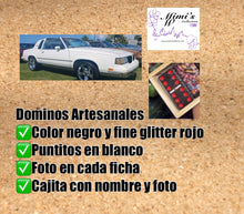 Cargar imagen en el visor de la galería, Black & Fine Red Glitter Dominoes