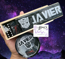 Cargar imagen en el visor de la galería, Transformers Inspired Black & Gray Dominoes