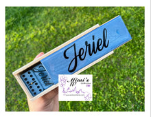 Cargar imagen en el visor de la galería, Jeriel Light Blue Personalized Dominoes