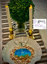 Load image into Gallery viewer, Coaster example. Candles, glass and decor not included.