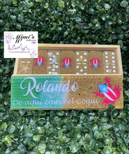 Load image into Gallery viewer, Coquí & PR Flag Dominoes (Light Blue)