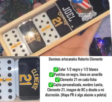Cargar imagen en el visor de la galería, Roberto Clemente Inspired Black & White Dominoes