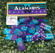 Cargar imagen en el visor de la galería, Purple & Turquoise Wonder Woman Inspired Dominoes