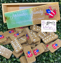 Cargar imagen en el visor de la galería, Coquí & PR Flag Dominoes (Dark Blue)