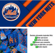 Load image into Gallery viewer, Blue and Orange Mets Inspired Dominoes
