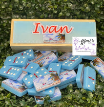 Load image into Gallery viewer, DR Inspired Blue Personalized Dominoes