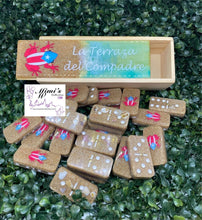 Load image into Gallery viewer, Coquí & PR Flag Dominoes (Light Blue)