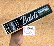 Lade das Bild in den Galerie-Viewer, Black &amp; Fine Red Glitter Dominoes
