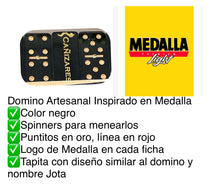 Load image into Gallery viewer, Medalla Inspired Black Dominoes (Gold dots)
