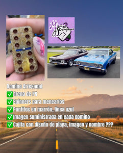 Puerto Rico Sand & Classic Cars Image Dominoes