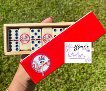 Load image into Gallery viewer, Yankees Inspired Tradicional Ivory Dominoes
