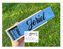 Load image into Gallery viewer, Jeriel Light Blue Personalized Dominoes
