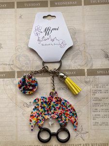 Be Sweet Harry Potter keychain with pisces zodiac constellation. Hand painted.