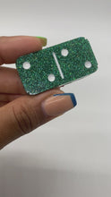 Load and play video in Gallery viewer, Teal Glitter Dominoes
