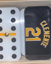 Load image into Gallery viewer, Roberto Clemente Inspired Black &amp; White Dominoes
