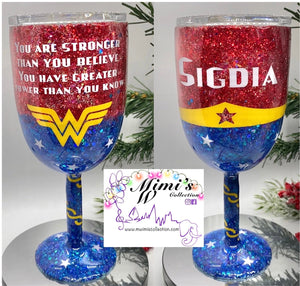 Wonder Woman Inspired Wine Tumbler 12oz