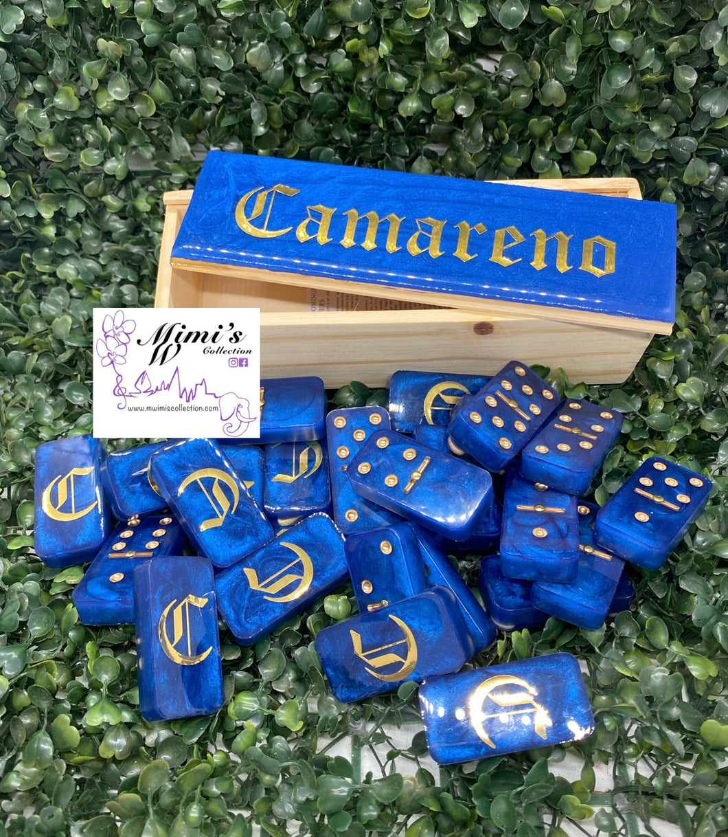 Camareno Dark Blue Personalized Dominoes (Only Name)