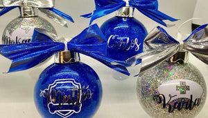 3” Blue & Silver Individual Ornaments