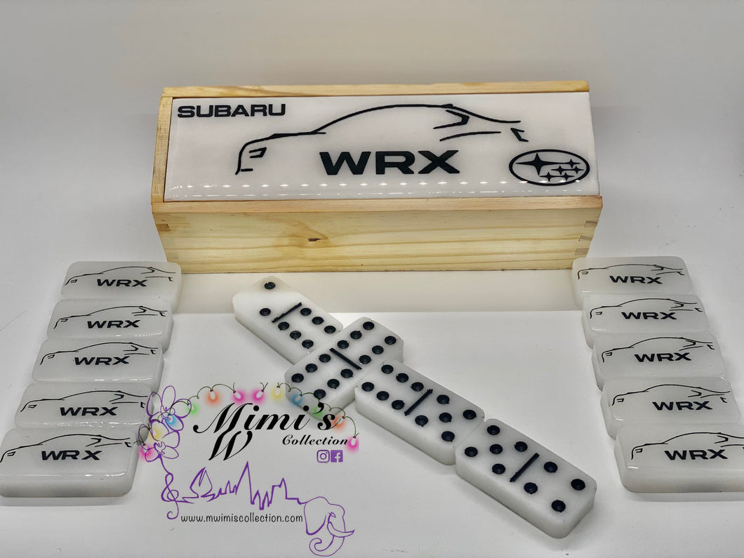 Subaru Inspired Pearl White Dominoes