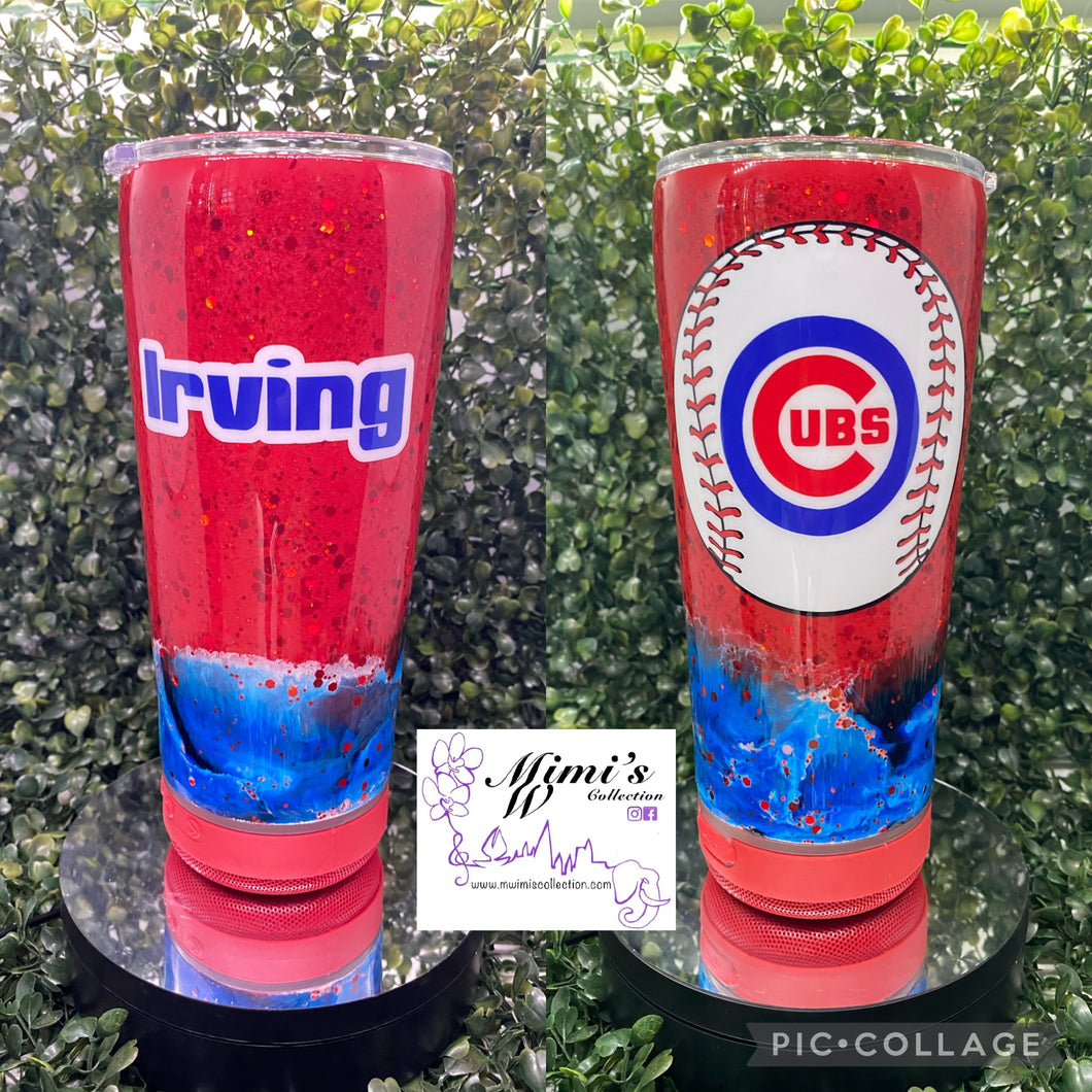 Cubs Inspired Bluetooth Tumbler