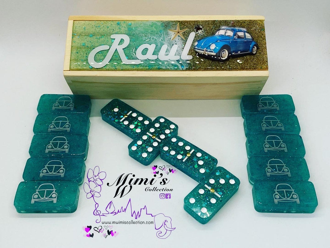 Turquoise Volky and Beach Dominoes