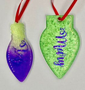 Any Color Set of 2 Christmas Resin Ornaments