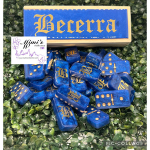 Becerra Dark Blue Personalized Dominoes (Only Name)