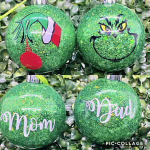 3” Grinch Inspired Ornaments