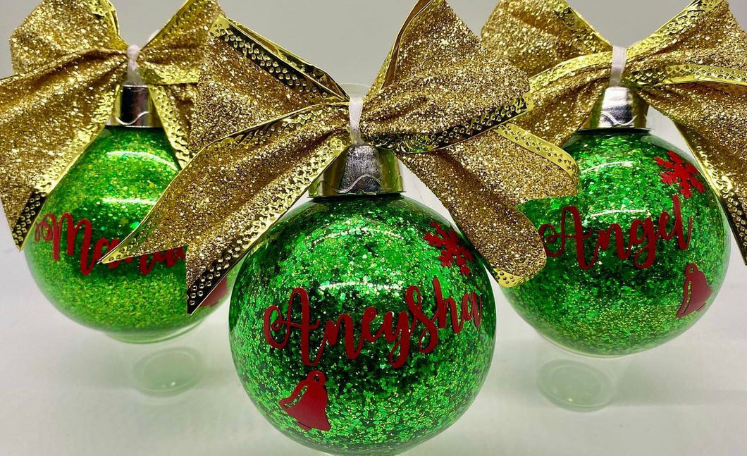 Green & Gold Christmas Ornaments