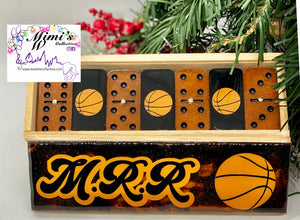 Basketball Inspired Black & Orange Dominoes