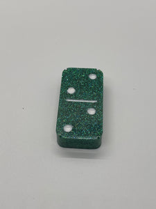 Teal Glitter Dominoes