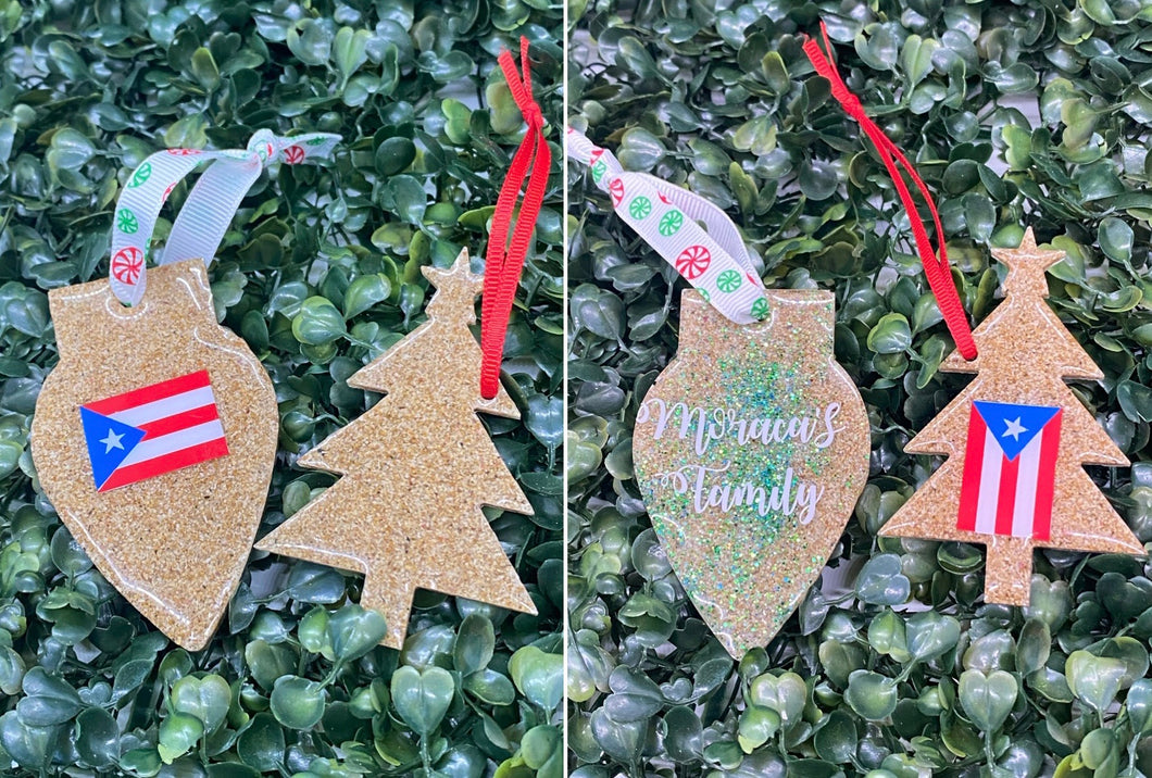 Set of 4 Christmas Resin Ornaments