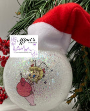 Load image into Gallery viewer, 3” Grinch Ornaments with Santa’s Hat
