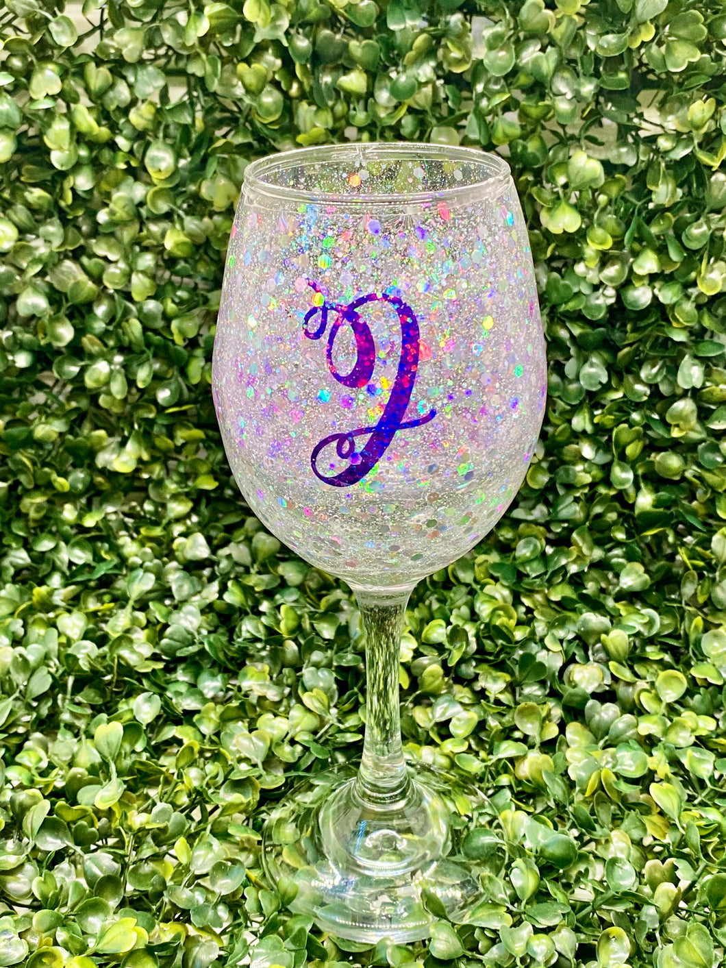 Personalized Resin Covered Wine Glass