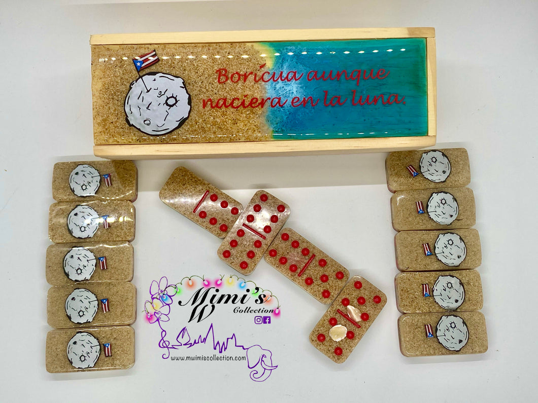 Boricua en la Luna 5 Color Decal Dominoes