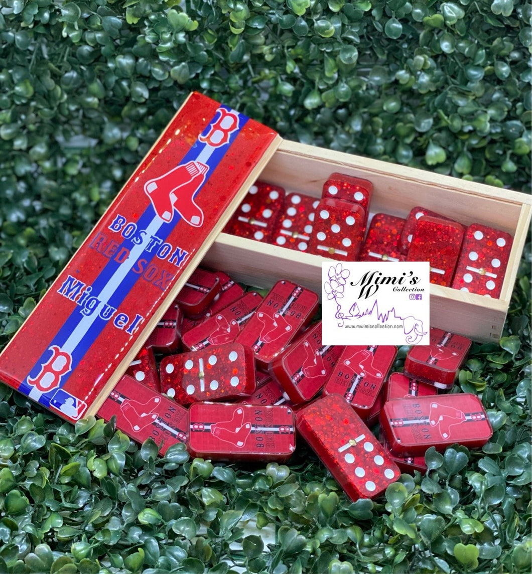 Red Sox Inspired Red Dominoes (Personalized Box)