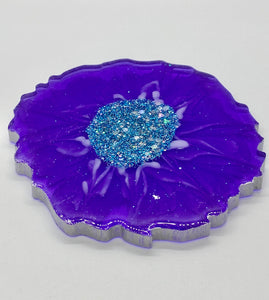 Flower 3D Purple & Silver Border